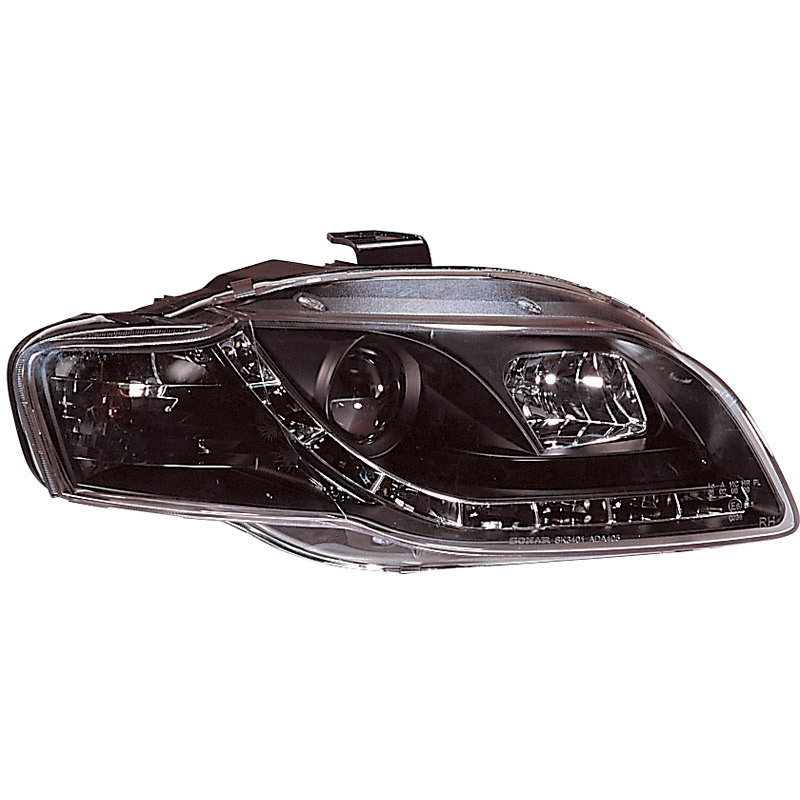 Set Headlights incl. DRL  Audi A4 B7 2005-2008 - Black - incl. Levelling Motor