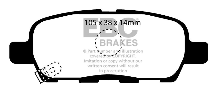 EBC Brakes INFINITI G37 3.7 2008-.. Remblokken achterzijde yello