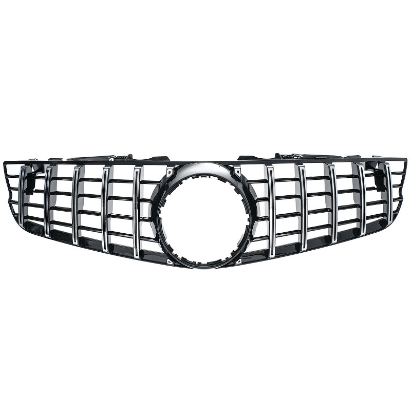 Grill passend voor Mercedes SL R230 08-11 GT Look Zwart Chroom