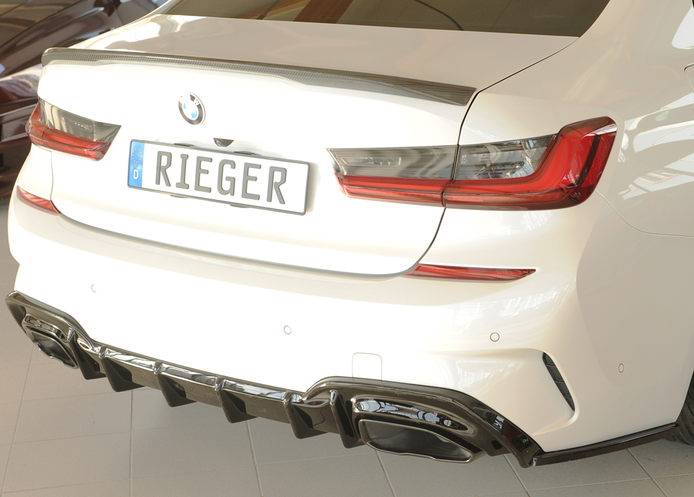 Diffuser passend voor BMW 3 Serie G20 M340i Rieger Glans Zwart