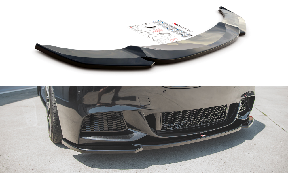 Voorspoiler passend voor BMW 5 F10/F11 MPACK V.4 Glanzend Zwart