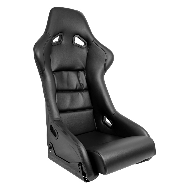 Sport seat 'BS1' - Black Synthetic leather - Non-reclinable fibreglass back-rest - incl. slides