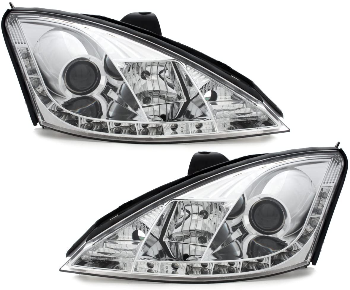Headlights Ford Focus 01-04 Devil Eyes Dayline 2 Chrome