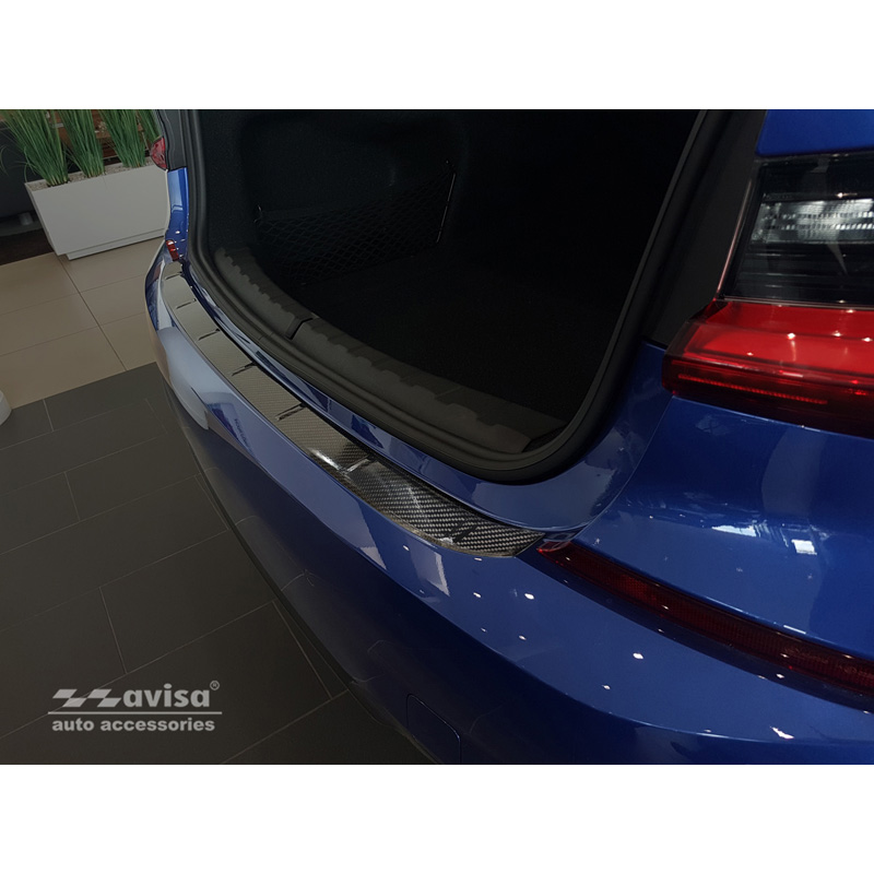 Real 3D Carbon Rear bumper protector  BMW 3-Series G20 Sedan M-Package 2019-