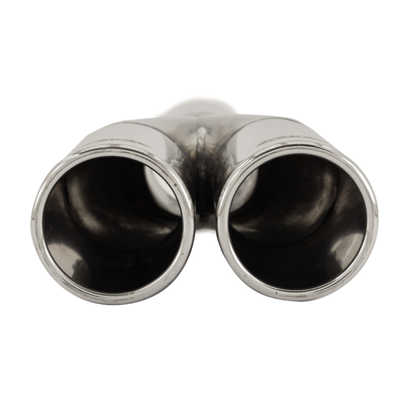 Simoni Racing Exhaust Tip Double Round Inox - Ø63xL220mm - Installation ->60mm