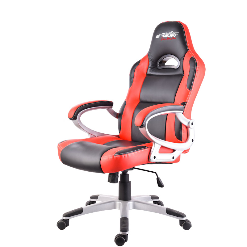 Simoni Racing Office Chair / Gaming Chair - Black/Red Ecoleather - Adjustable