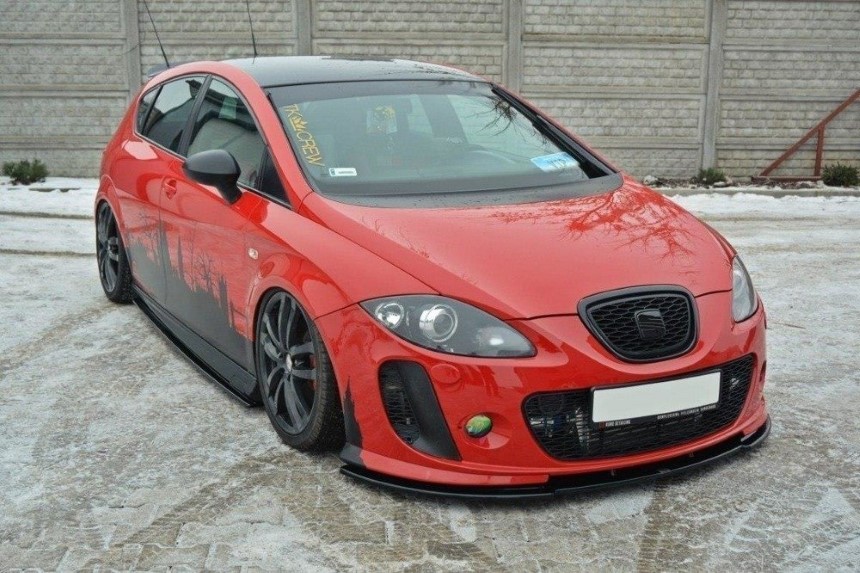 Zijskirts passend voor Seat Leon 1P Maxton Design glans zwart