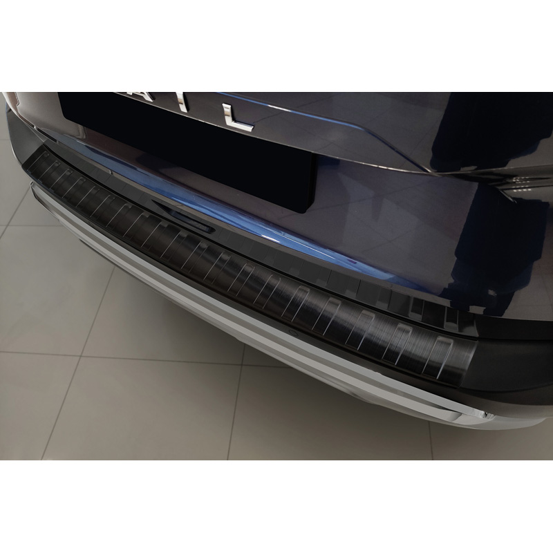 Black Stainless Steel Rear bumper protector  Nissan X-Trail IV (T33) 2021- 'Ribs'
