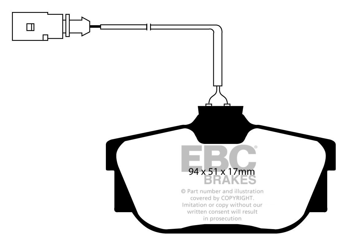 EBC Brakes VW Sharan 1.8 Turbo 2000-2005 Remblokken achterzijde