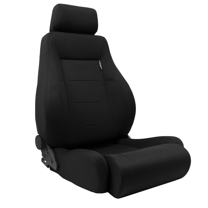 Sport seat 'Retro II' - Black - Dual-side reclinable back-rest - incl. slides
