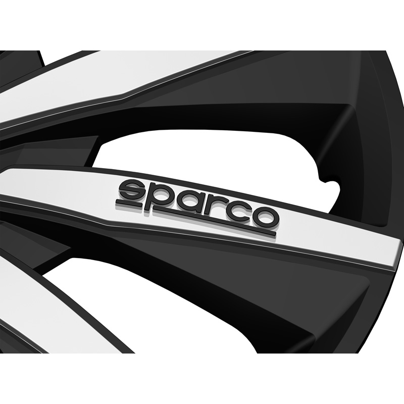 Sparco Wheel Covers Milano - 14-inch - Black/Silver - Set of 4 pieces