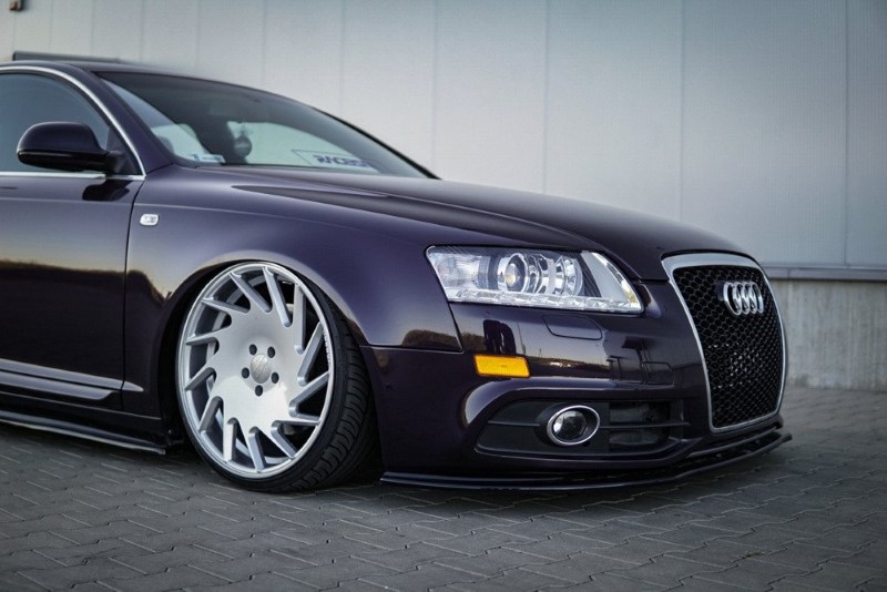 Voorspoiler passend voor Audi A6 S-Line C6 FL Sedan Glanzend Zwart