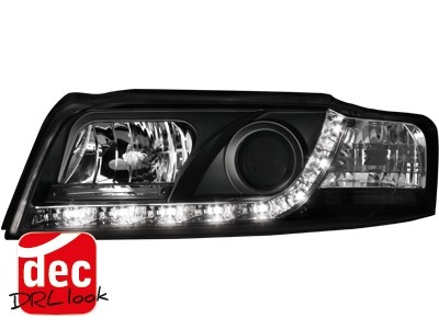 Headlights Audi A4 8E Devil Eyes Dayline Black