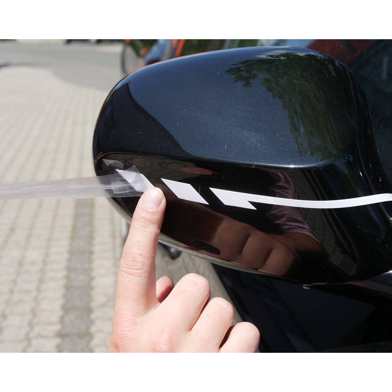 Foliatec PIN-Striping mirror cap design red - Width = 1,3cm: 2x 35,5cm