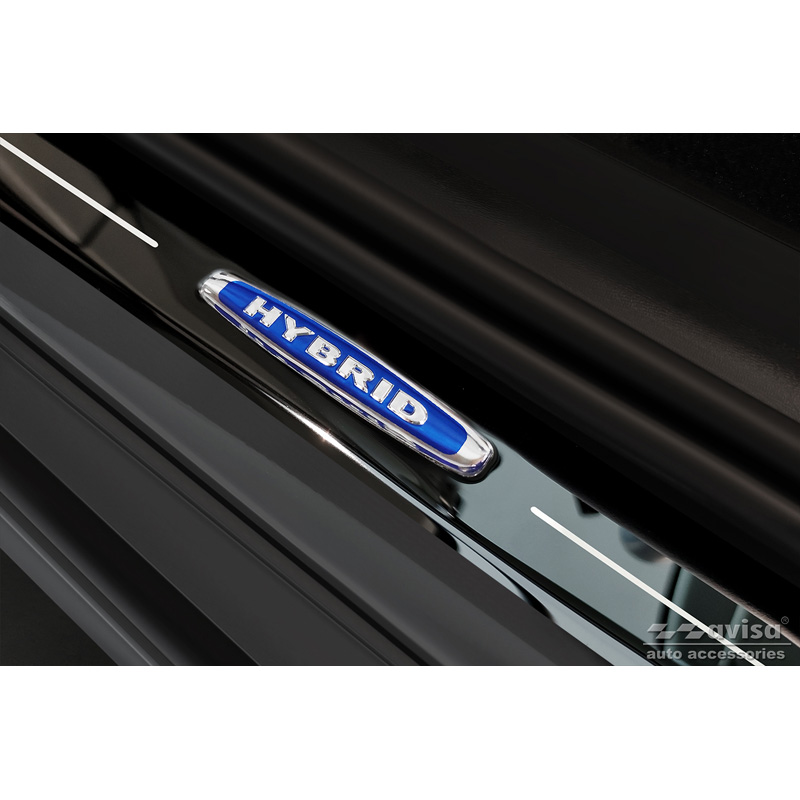 Mirror Black Inox door sill protectors  Volvo XC60 II 2017-2021 & Facelift 2021- - 'Hybrid' - 4-pieces