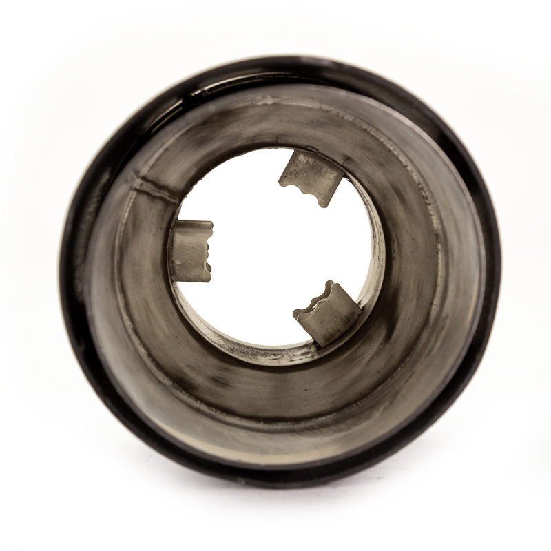 Simoni Racing Exhaust Tip Round/Slanted Shiny-Carbon+Inox - Ø102xL155mm - Installation 63mm
