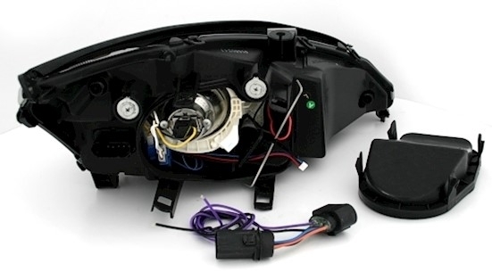 Headlights Ford Focus Angel Eyes 98-01 Black