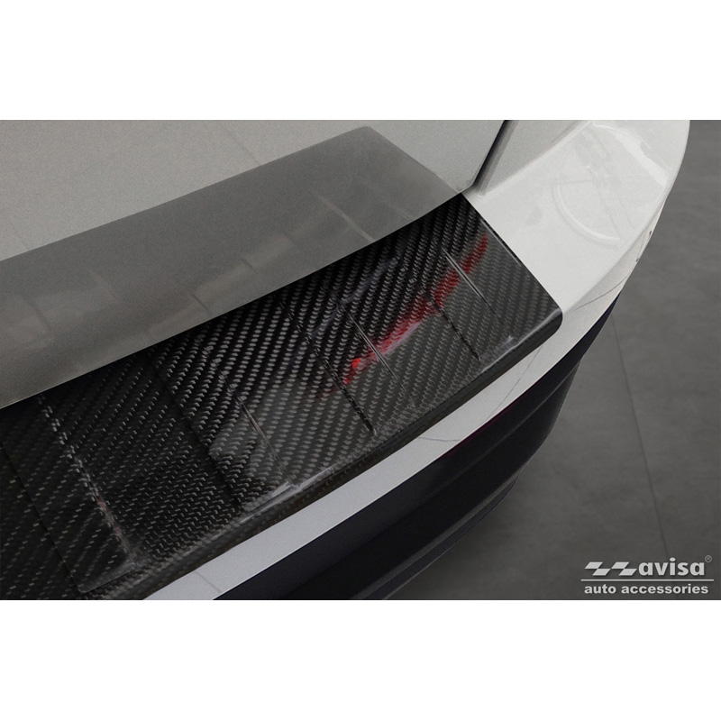 Real 3D Carbon Rear bumper protector  Skoda Karoq Facelift 2022- incl. Sportline 'Ribs'