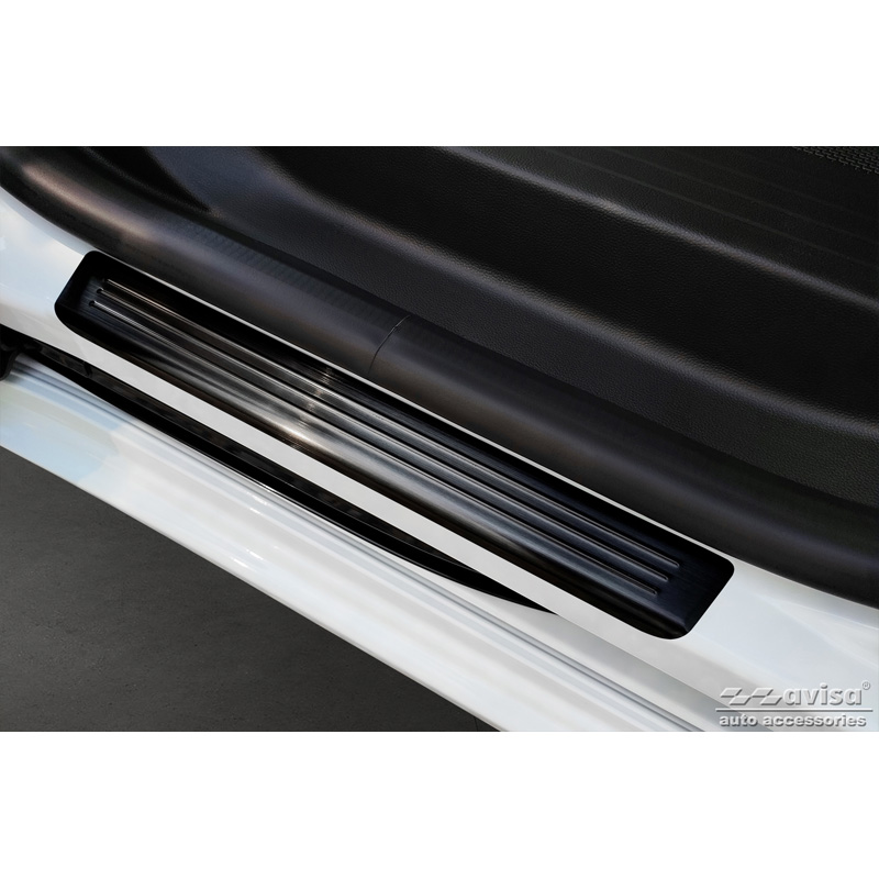 Black Stainless Steel Door sill protectors  Renault Kangoo III Furgon & Nissan Townstar & Mercedes Citan 2021- - 'Special Edition' - 4-pieces