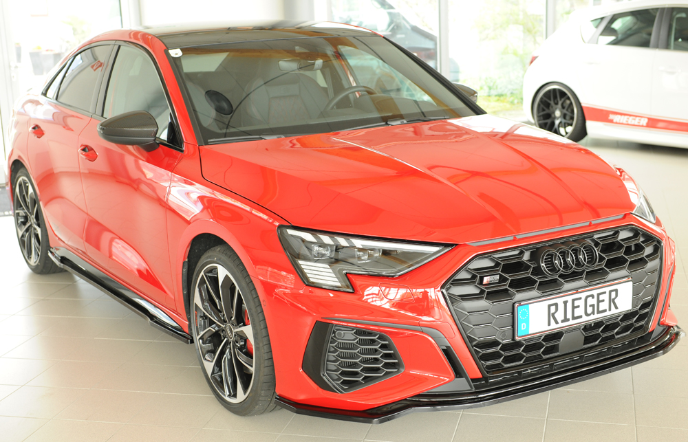 Zijskirts Diffuser passend voor Audi S3 / A3 S-Line 8Y glanzend zwart