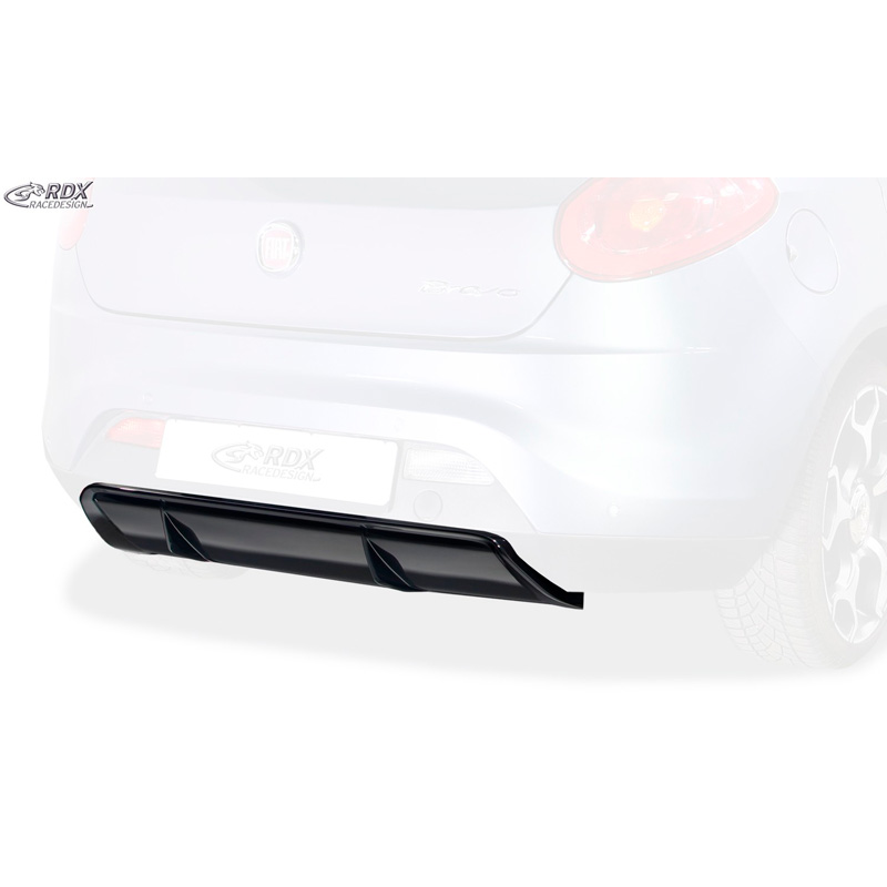 Rear bumper skirt 'Diffuser'  Fiat Bravo (198) 2007-2014 (ABS glossy black)