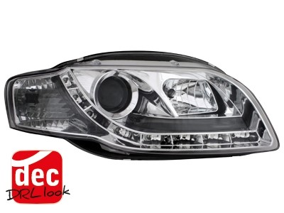 Headlights Audi A4 B7 Devil Eyes Dayline Chrome ELR
