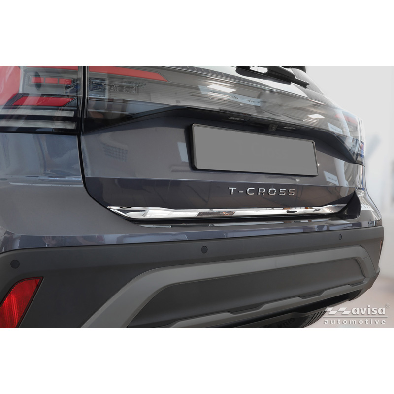 Avisa Chrome Stainless Steel Trunk Tailgate Trim Cover  Volkswagen T-Cross 2019-2024 & Facelift 2024-