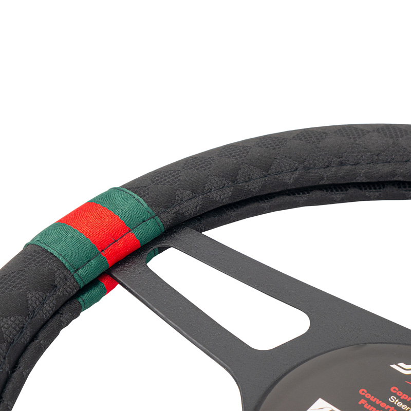 Simoni Racing Steering Wheel Cover G-Style - Black/Green/Red - 37-39cm