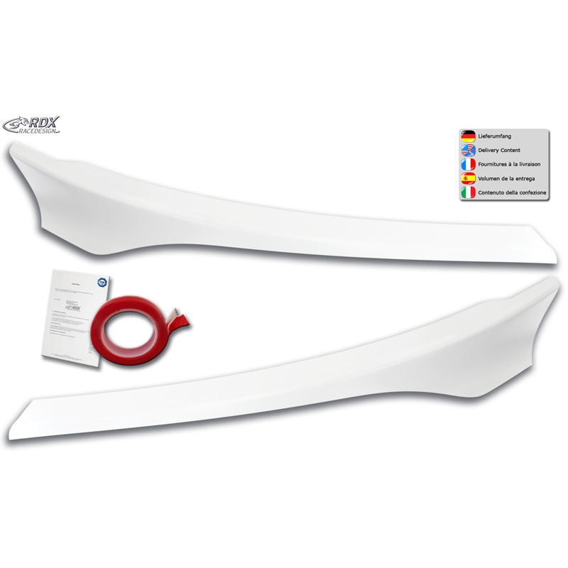 Head light spoilers  Ford Transit Custom & Tourneo Custom Facelift 2018-2023 (ABS Gloss White)