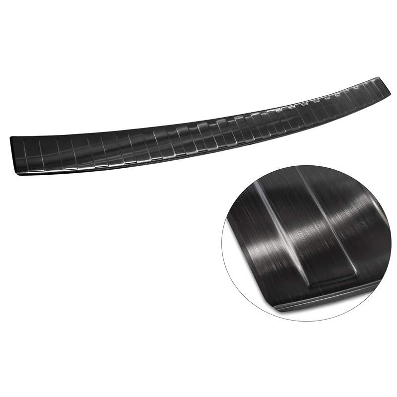 Black Stainless Steel Rear bumper protector  Volkswagen Multivan T7 2021- 'Ribs'