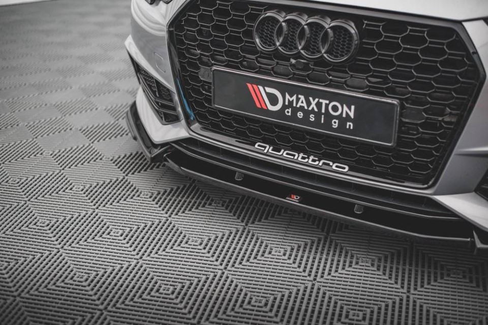 Voorspoiler passend voor Audi S4 / A4 S-Line B9 V.3 Glanzend Zwart