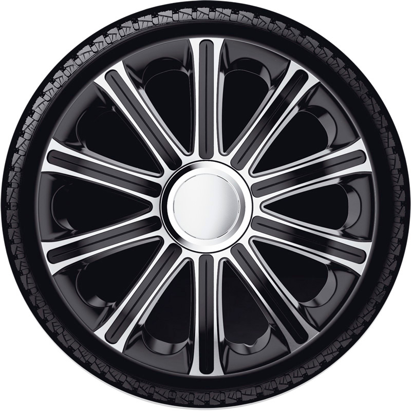 Set J-Tec wheel covers Modena 13-inch silver/black + chrome ring