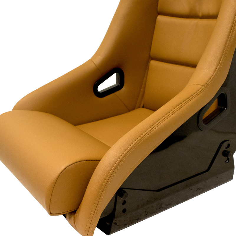 Sport seat 'BS1' - Beige Synthetic leather - Non-reclinable fibreglass back-rest - incl. slides