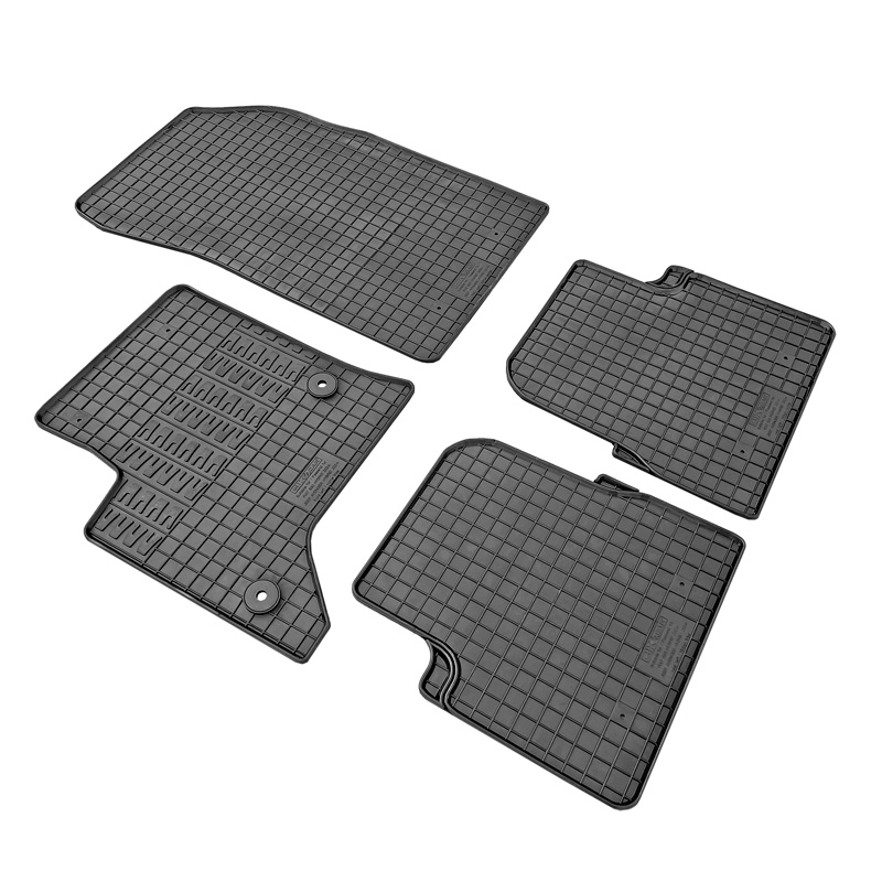 Rubber car mats set  Jeep Avenger (Hybrid) 2023- & Fiat 600 (Hybrid) 2023- & Alfa Romeo Junior (Hybrid) 2024- (4-pieces + fixing system)
