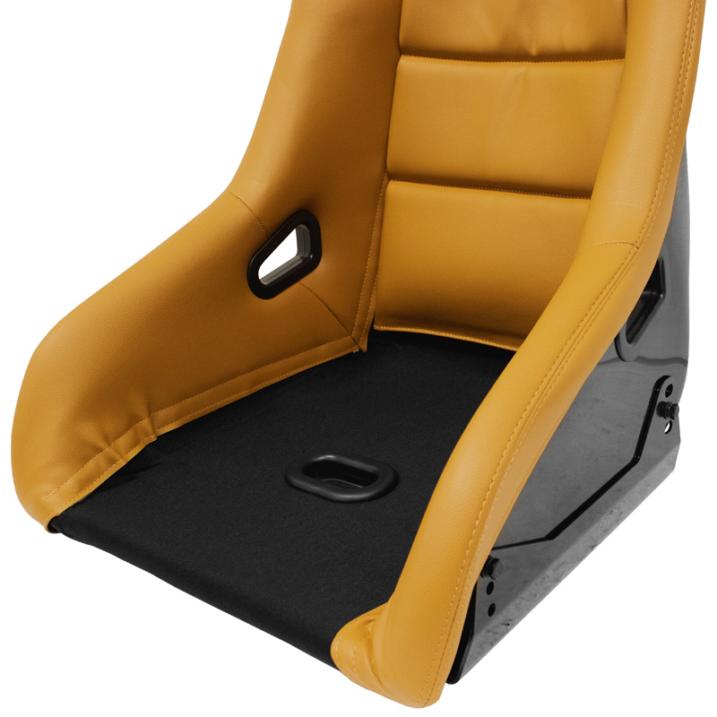 Sport seat 'BS1' - Beige Synthetic leather - Non-reclinable fibreglass back-rest - incl. slides