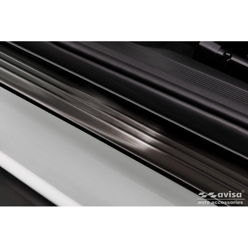 Black Inox door sill protectors  Volkswagen ID.5 2021- - 'Lines' - 4-pieces