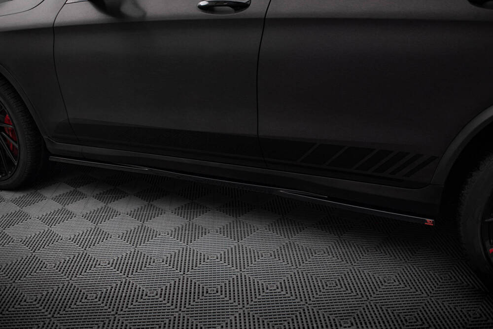 Zijskirts passend voor Mercedes GLC AMG Pakket X253 Maxton Glans Zwart