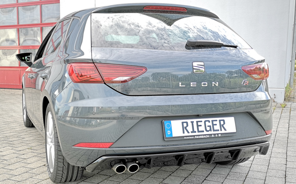 Diffuser passend voor Seat Leon FR 5F 17-20 Rieger Glans Zwart