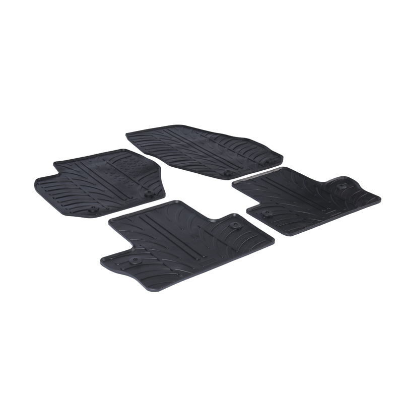 Rubber car mats set  Volvo S60/V60 2010-2018 (T profile 4-pieces + mounting clips)