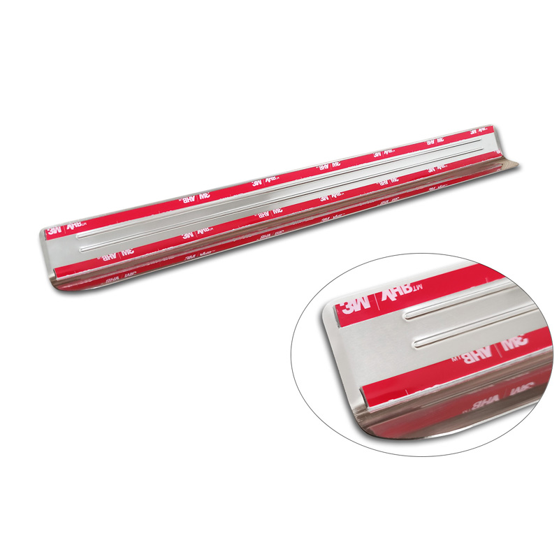 Inox door sill protectors  Volkswagen ID.Buzz 2022- - 'Lines' - 2-pieces