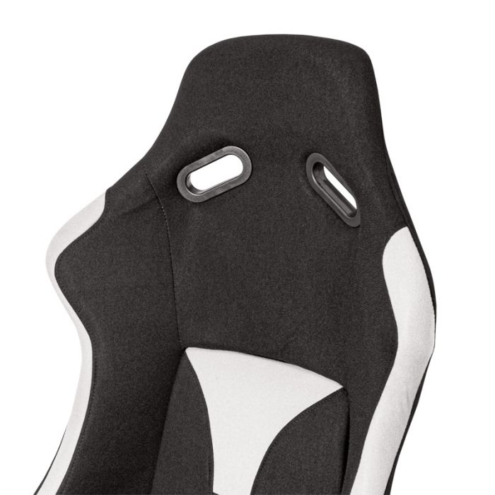 Sport seat 'RT' - Black/Grey - Non-reclinable fibreglass back-rest - incl. slides