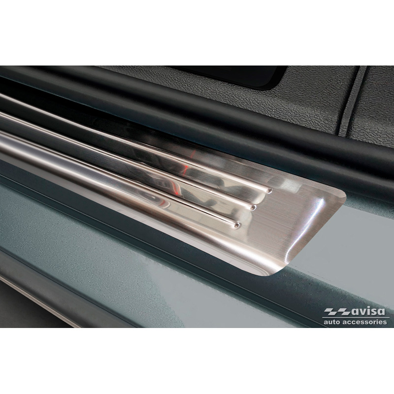 Inox door sill protectors  Volvo S60 III & V60 II 2018- - 'Lines' - 4-pieces
