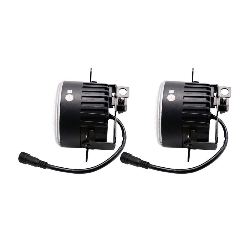 Set of semi-universal LED fog lights + 'U-Shape' daytime running lights - Diameter 90mm - ECE-R19/R87 E-mark