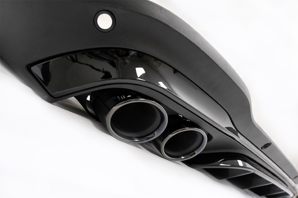 Diffuser passend voor Mercedes GLC X253 (2020-..) Facelift GLC43 incl. Uitlaat Stukken Zwart