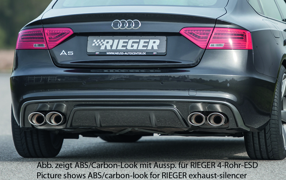 Diffuser passend voor Audi A5 S-Line & S5 Rieger Glans Zwart