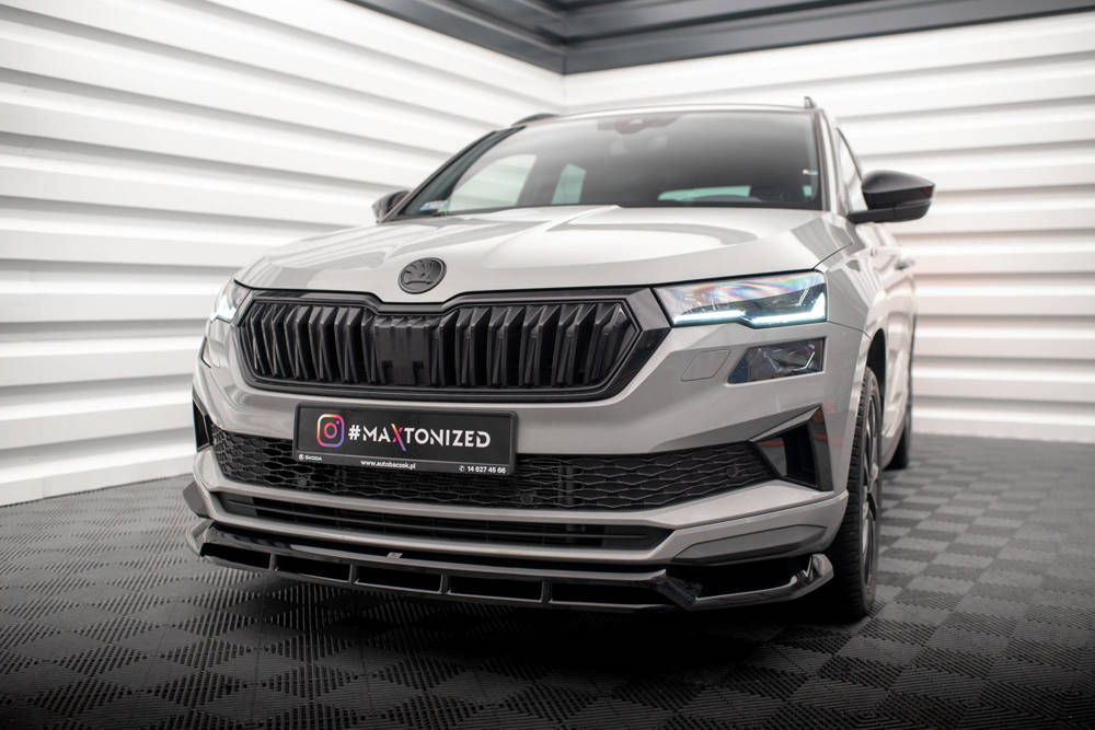 Voorspoiler passend voor Skoda Karoq Sportline FL Maxton Glans Zwart