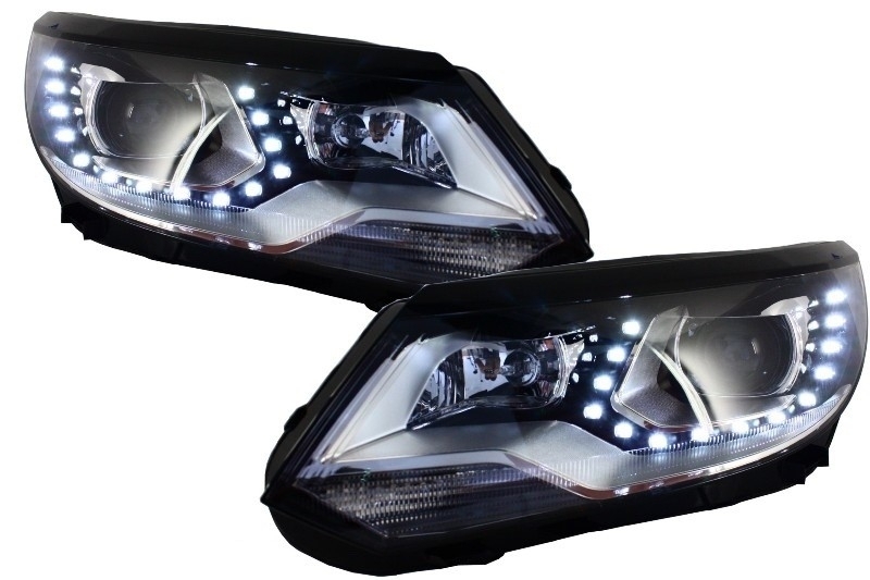 Headlights VW Tiguan 11- Led Dayline black