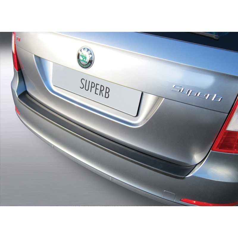 ABS Rear bumper protector  Skoda Superb Combi 2013-2015 Black