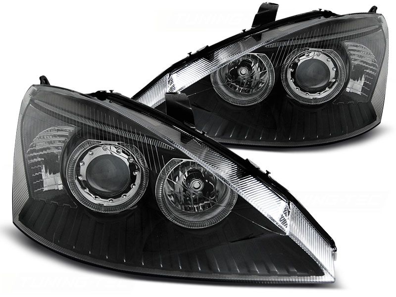 Headlights Ford Focus Angel Eyes 98-01 Black