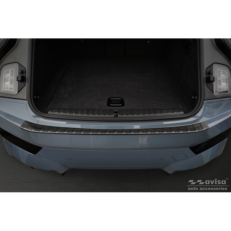 Black Stainless Steel Rear bumper protector  BMW iX (I20) 2021- 'Ribs'